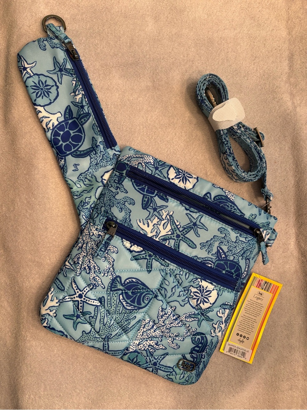 Lug Legacy skipper in Sealife Blue Ocean Print Crossbody Bag